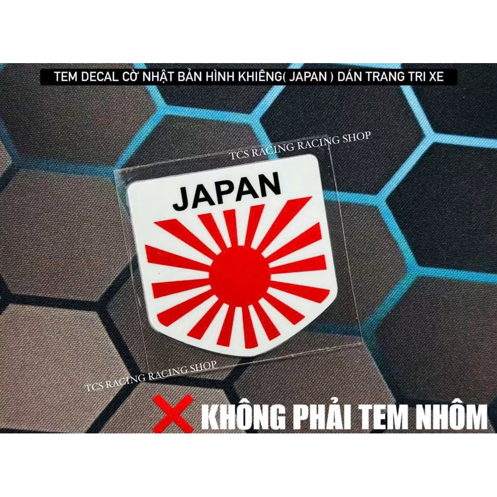 [ 1 TEM ] TEM DECAL CỜ JAPAN HÌNH KHIÊNG DÁN TRANG TRÍ XE