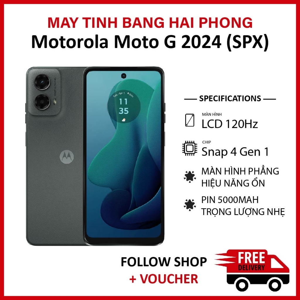 [Máy Cũ] Điện thoại Motorola Moto G 2024 (SPX) chip Snapdragon 4 Gen 1 camera 50MP pin 5000 mAh hỗ trợ sạc 18W