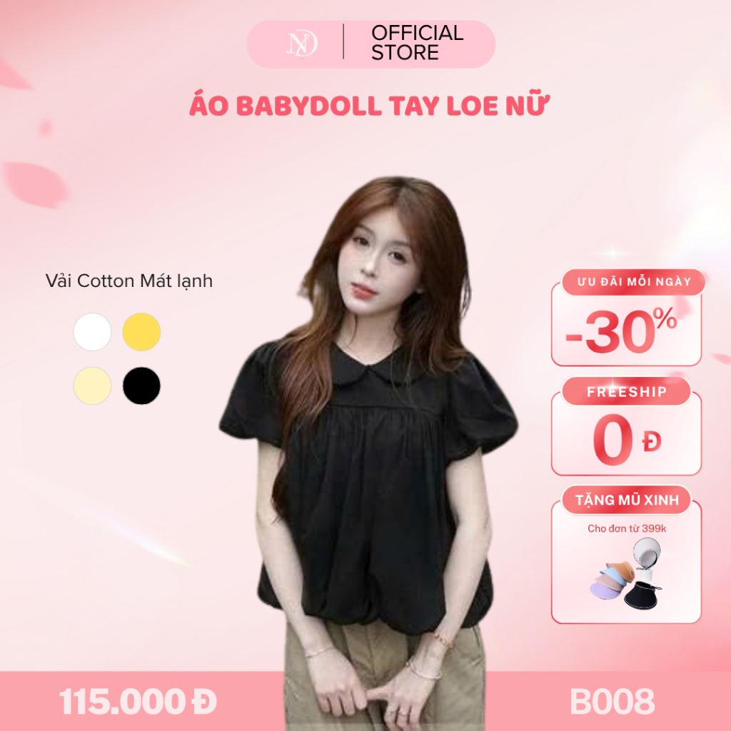 Áo Babydoll Tay Loe Nữ NadaDoll B07