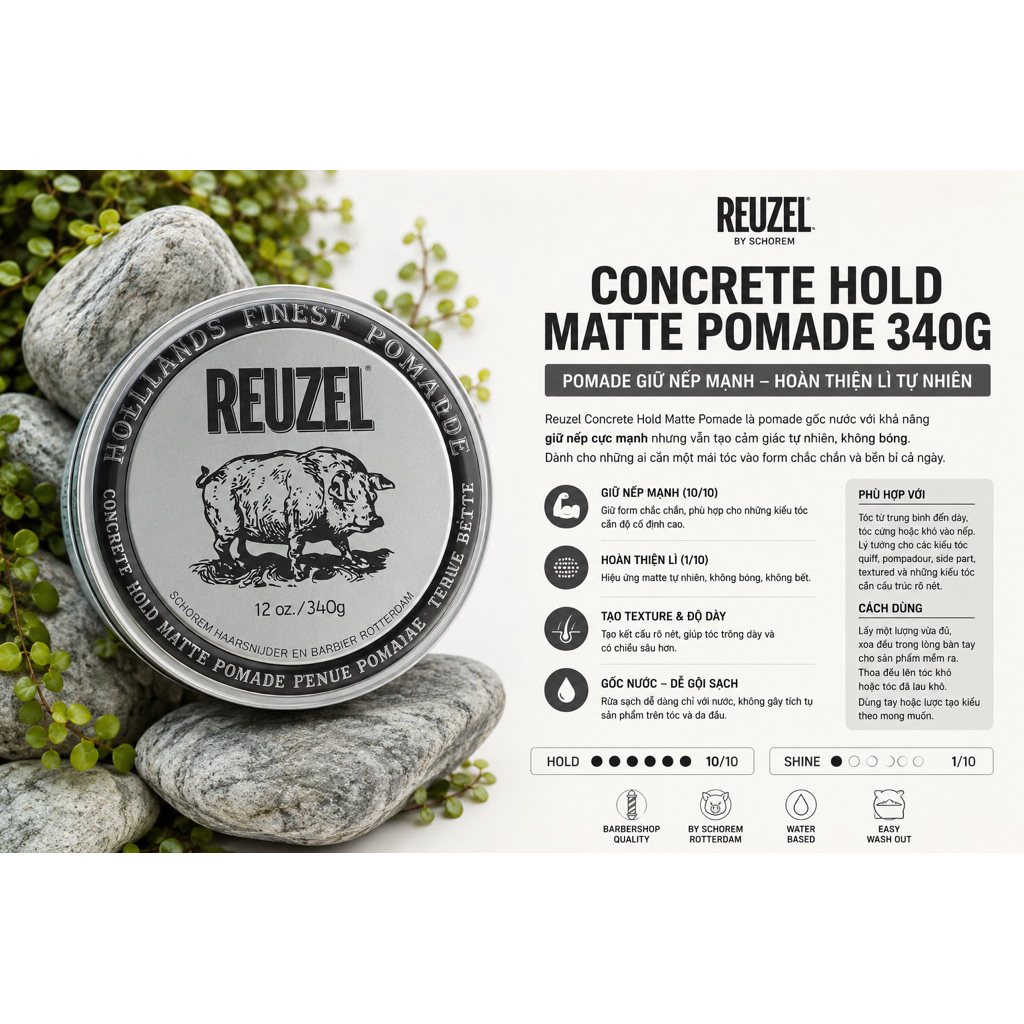 Reuzel Concrete Hold Matte Pomade 340g
