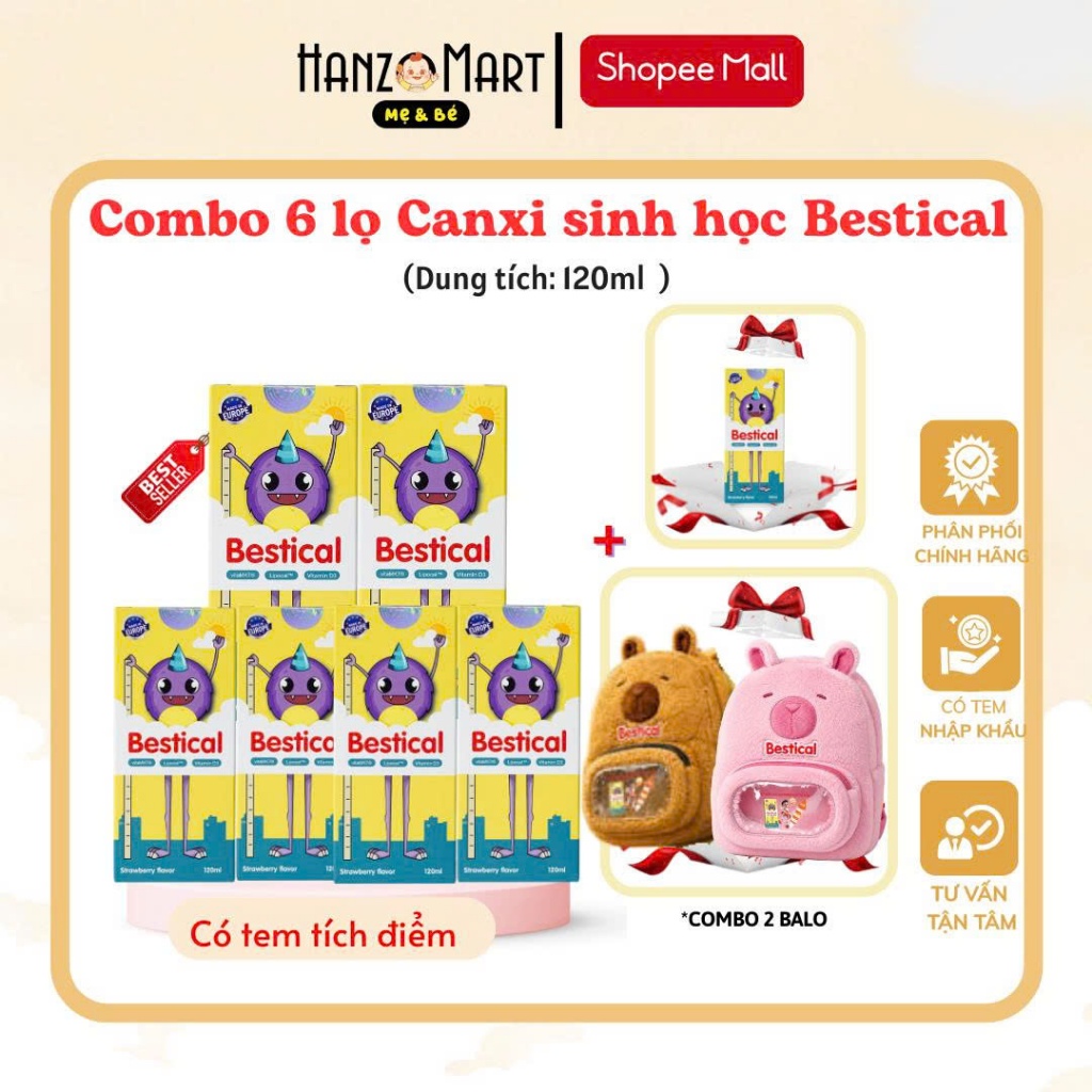 [DEAL HOT] - Combo 6 Canxi Bestical sinh học 120ml  - Tặng 1 Bestical