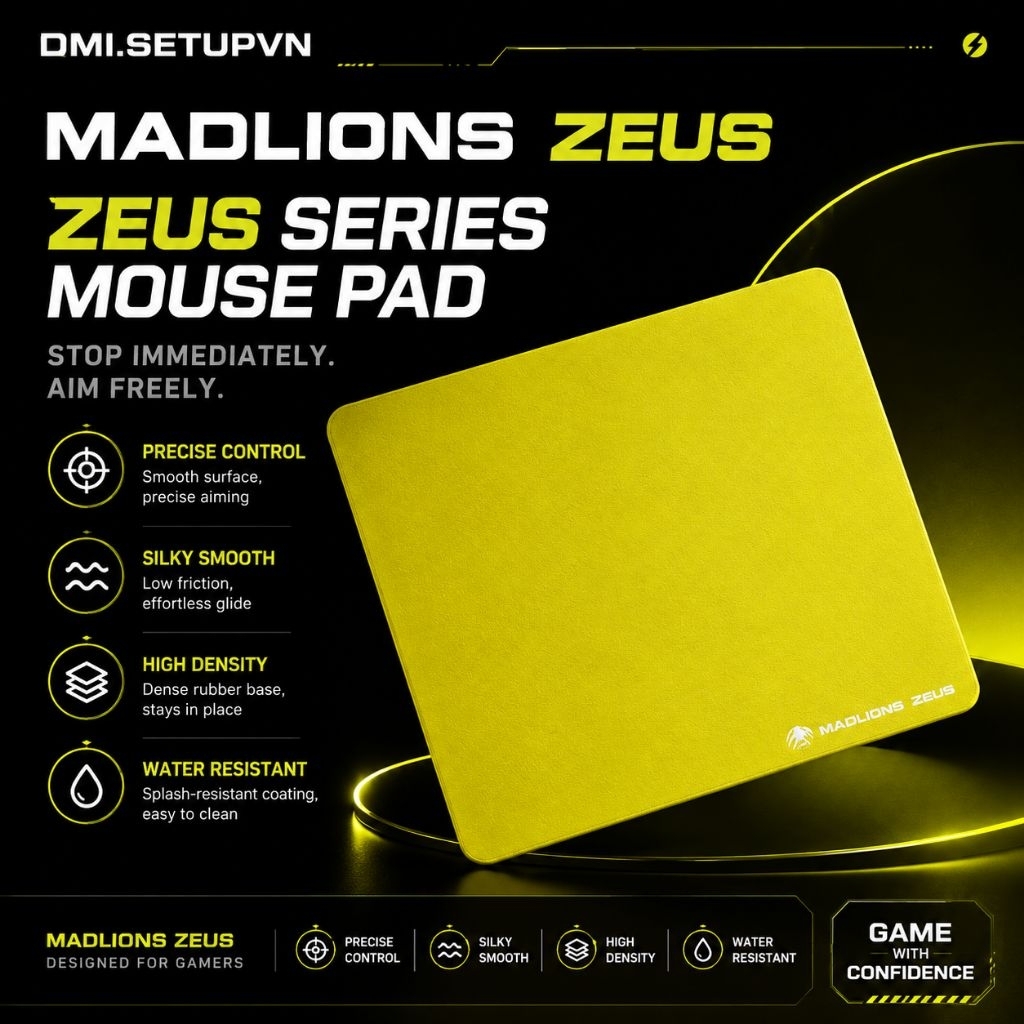 🟩 [HOẢ TỐC – CHÍNH HÃNG] Lót chuột Gaming FGG Madlions Zeus Matcha XSoft