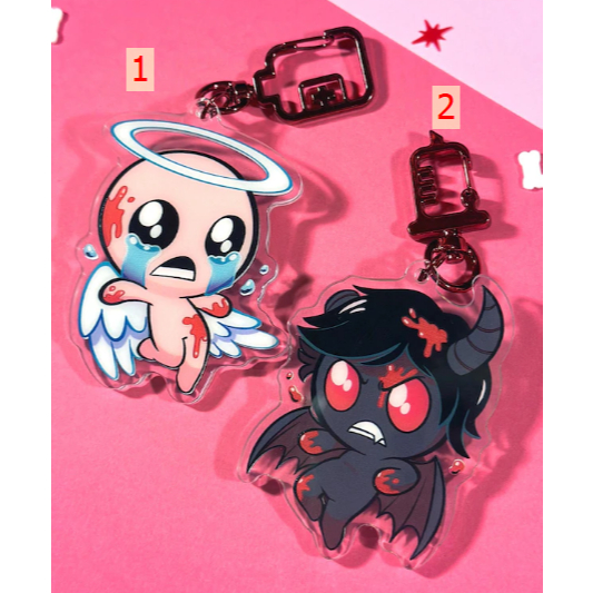 The Binding of Isaac TBOI Keychains - Isaac and Azazel - Glossy Acrylic Keychains Charms