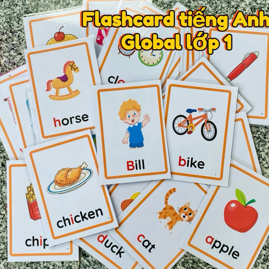 Flashcard tiếng Anh Global Success Lớp 1-2-3-4-5 : Tặng kèm file mềm bài tập bổ trợ
