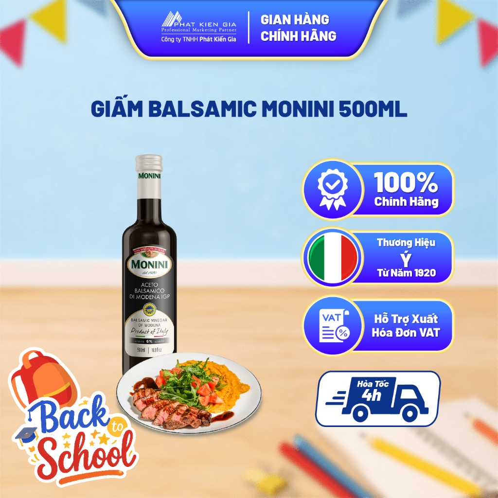 Giấm Balsamic Monini 500ml - Nhập Khẩu Ý | Monini Balsamic Vinegar of Modena 500ml