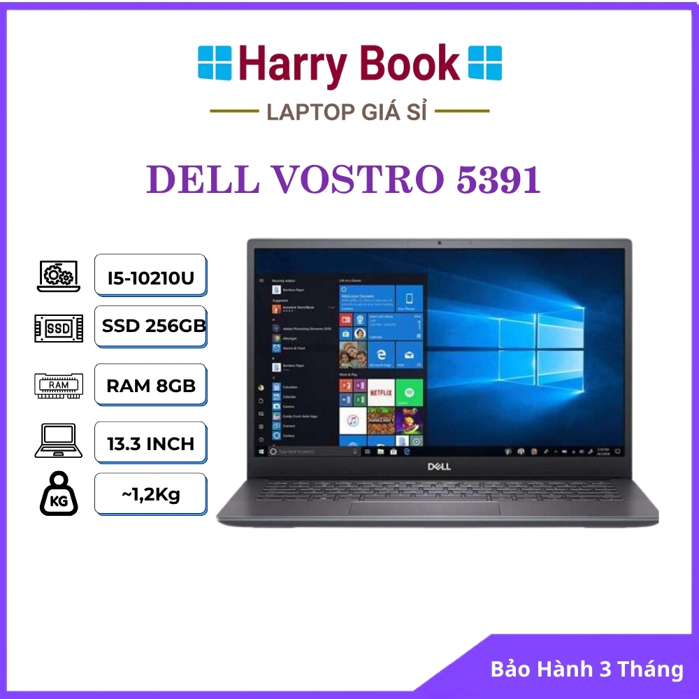 Laptop Dell Vostro 5391 - Core i7 10510U | RAM 8GB | SSD 1TB | VGA Rời MX250 | Màn 13.3" FHD