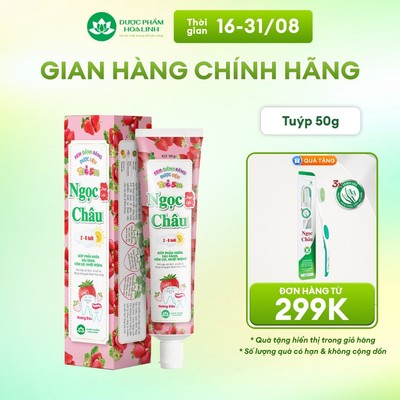Kem đánh răng dược liệu Ngọc Châu trẻ em hương dâu 50g