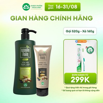 Bộ Dầu gội 450ml/ 470g và Dầu xả 160g Nguyên Xuân xanh dưỡng tóc - Dành cho tóc khô xơ, hư tổn