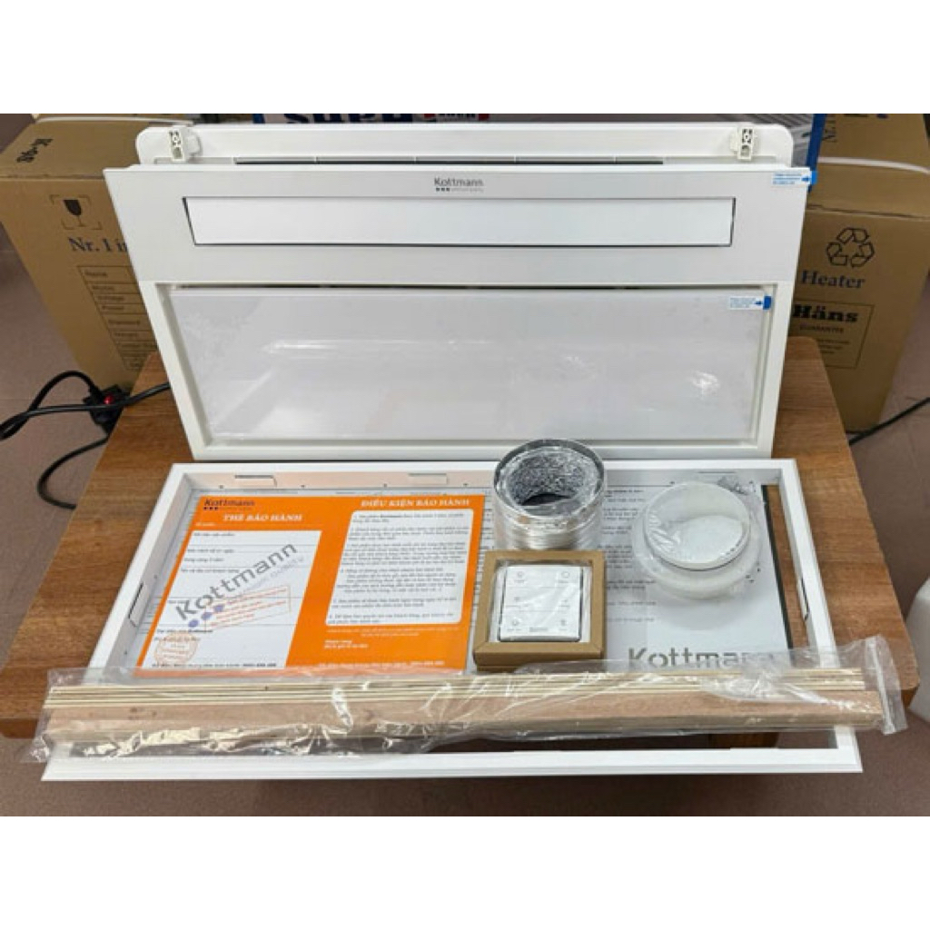 Quạt Sưởi Âm Trần Kottmann K8 5 Trong 1 Chính Hãng | Sưởi - Sấy - Hút Mùi - Quạt Mát - Đèn LED