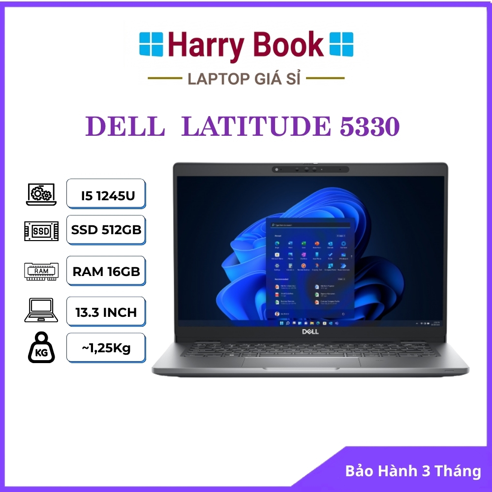 Laptop Dell Latitude 5330 - Core i7 Gen 12 | RAM 32GB | SSD 1TB | Màn 13.3" FHD