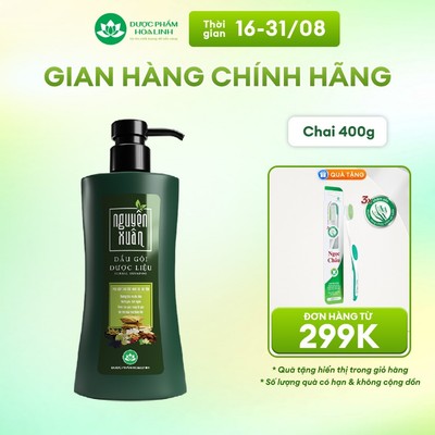 Dầu Gội Dược Liệu Nguyên Xuân Xanh Dưỡng Tóc 365g KM 35g - giá không đổi