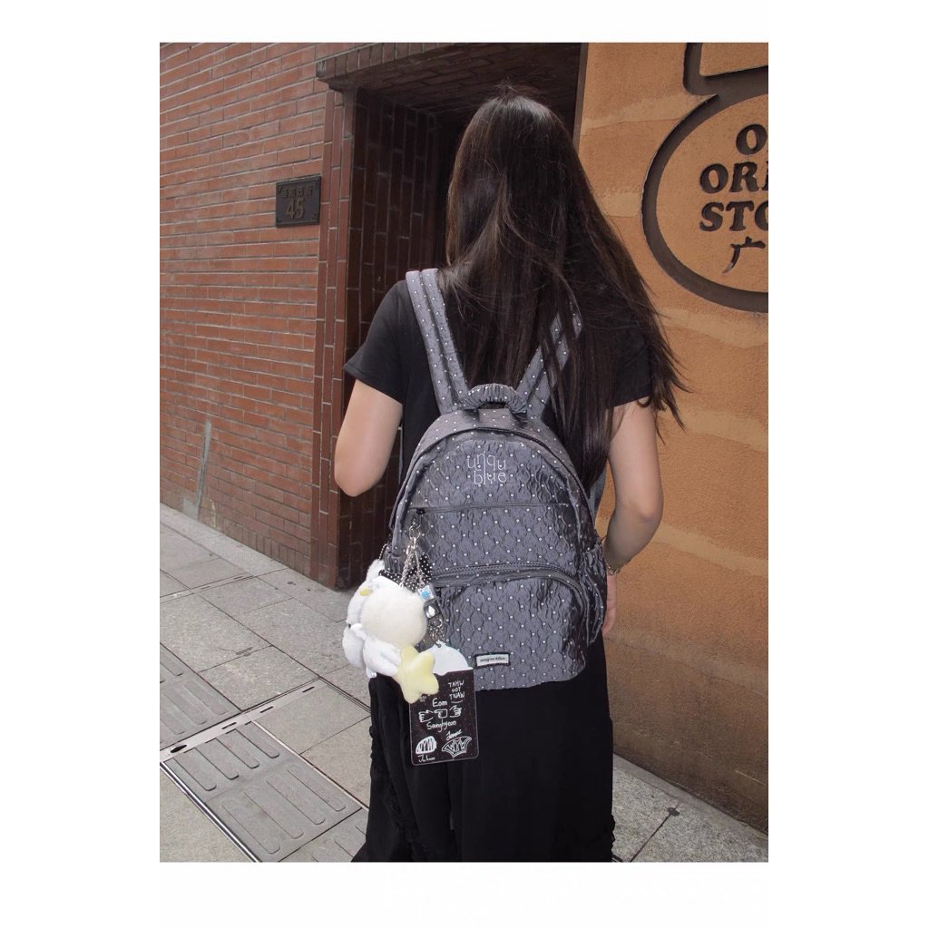 Balo chấm bi Unique Blue Polka Dot Backpack