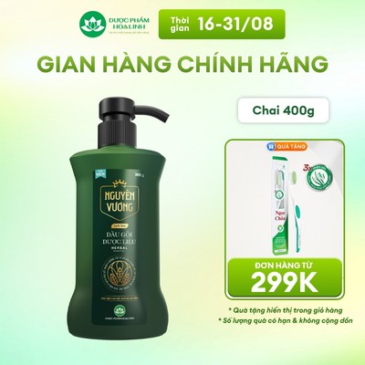Dầu gội dược liệu Nguyên Vương lịch lãm dành cho nam chai 365g KM 35g - Dành cho tóc nam giới khô xơ, hư tổn