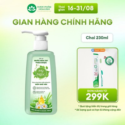 Nước rửa tay thảo dược Mỹ Ngọc 230ml - Giữ da tay mềm mại, mịn màng