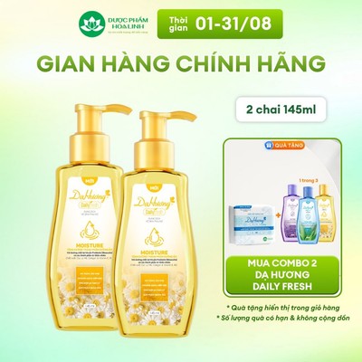 Combo 2 chai dung dịch vệ sinh Dạ Hương Daily Fresh Moisture 145ml - Tăng cường thành phần DƯỠNG ẨM