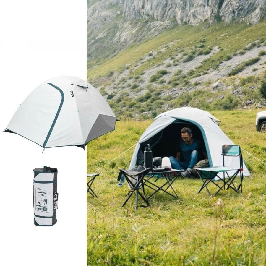 Lều cắm trại FRESH&BLACK cho 3 người - Decathlon Quechua MH100 trắng mã 8576111