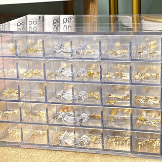 Hộp Đựng Trang Sức Nhiều Ngăn (120 Ô ) Trong Suốt, Tủ Đựng Phụ Kiện Nail Charm Bông Tai Nhẫn Có Ngăn Kéo