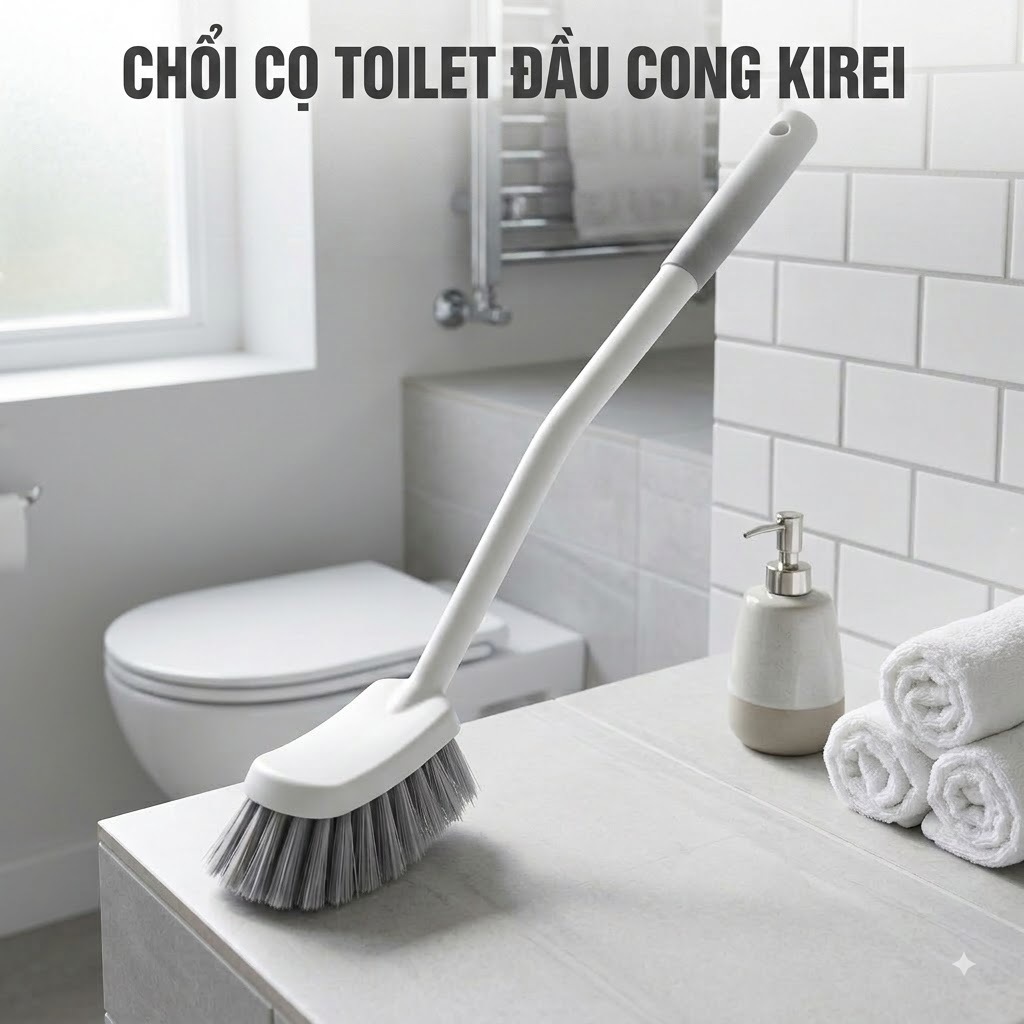 CHỔI CỌ TOILET ĐẦU CONG KIRE, Tay cầm rất dễ điều khiển và cầm nắm