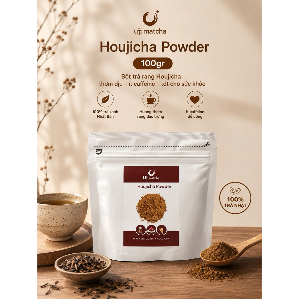 Bột Trà rang Houjicha túi 100gr