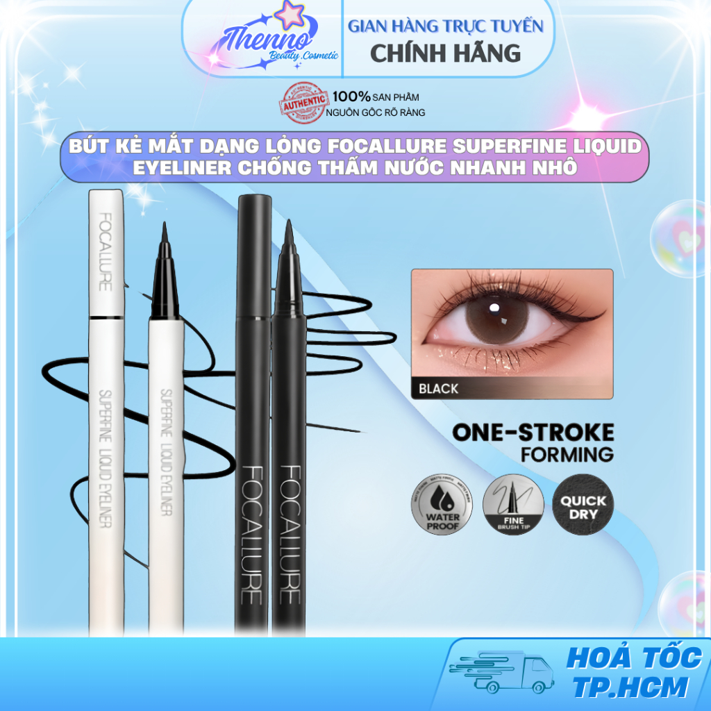 Bút Kẻ Mắt Dạng Lỏng Focallure Superfine Liquid Eyeliner Chống Thấm Nước Nhanh Nhô