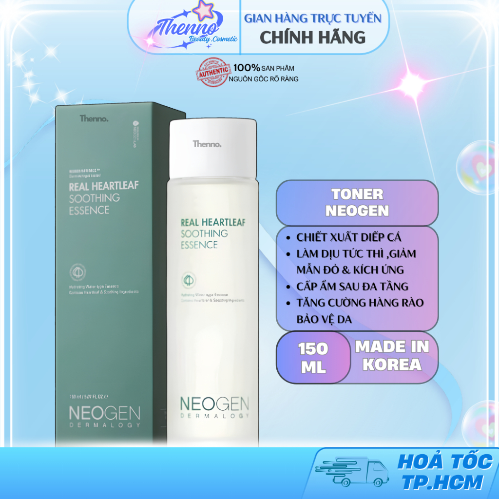 Tinh Chất Làm Dịu & Phục Hồi Neogen Dermalogy Real Heartleaf Soothing Essence 150ml Hàn Quốc