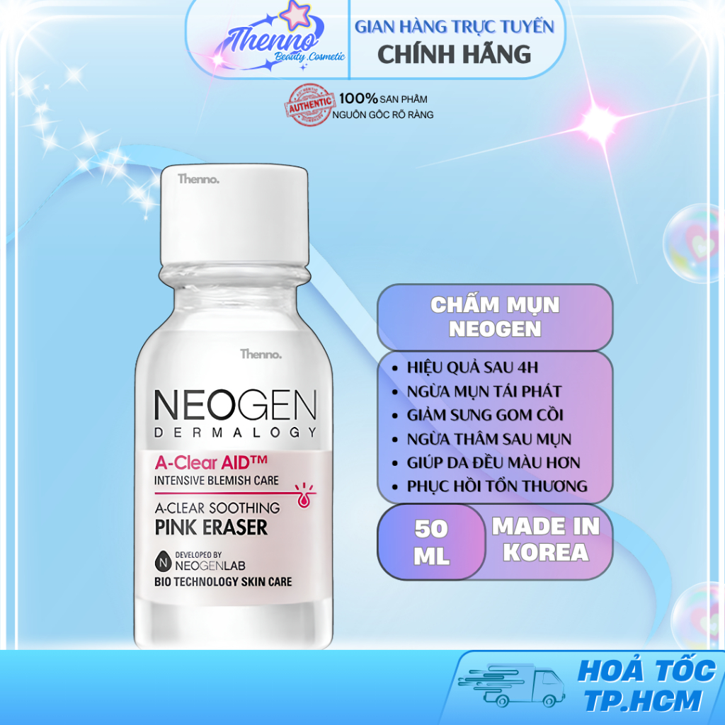 Dung Dịch Chấm Mụn, Giảm Sưng Cấp Tốc Neogen Dermalogy A-Clear Soothing Pink Eraser 15ml Hàn Quốc