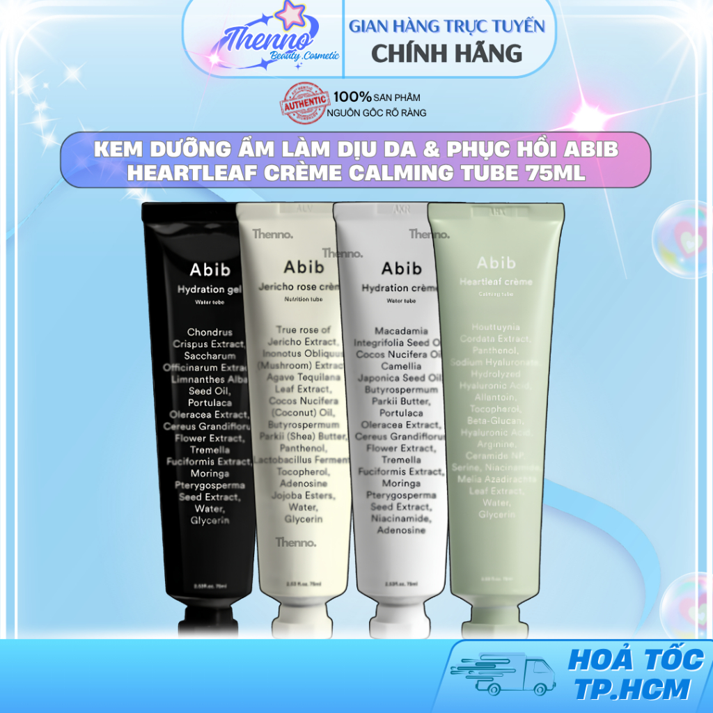 Kem Dưỡng Ẩm Làm Dịu Da & Phục Hồi Abib Heartleaf Crème Calming Tube 75ml Hàn Quốc