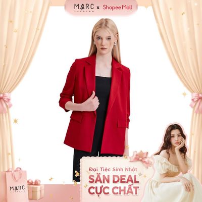 MARC FASHION  Áo blazer nữ Áo vest nữ nhún xắn tay cách điệu trẻ trung FAVH043521