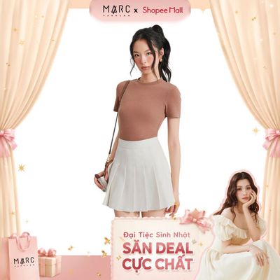 Chân váy mini tennis ngắn nữ MARC FASHION cơ bản xếp ly dáng xòe CBLT021023