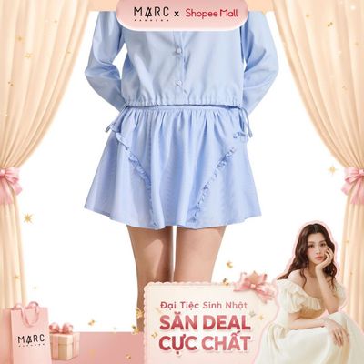 MARC FASHION Chân Váy Xòe Phối Bèo Smocking Lưng - FANH042225