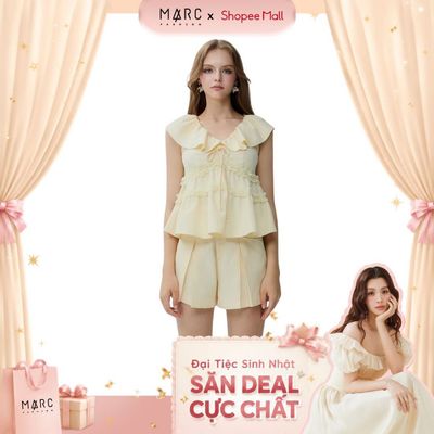 MARC FASHION Áo Sát Nách Cổ Bèo Phối Ren Dây Kéo Sau - CBSH071925