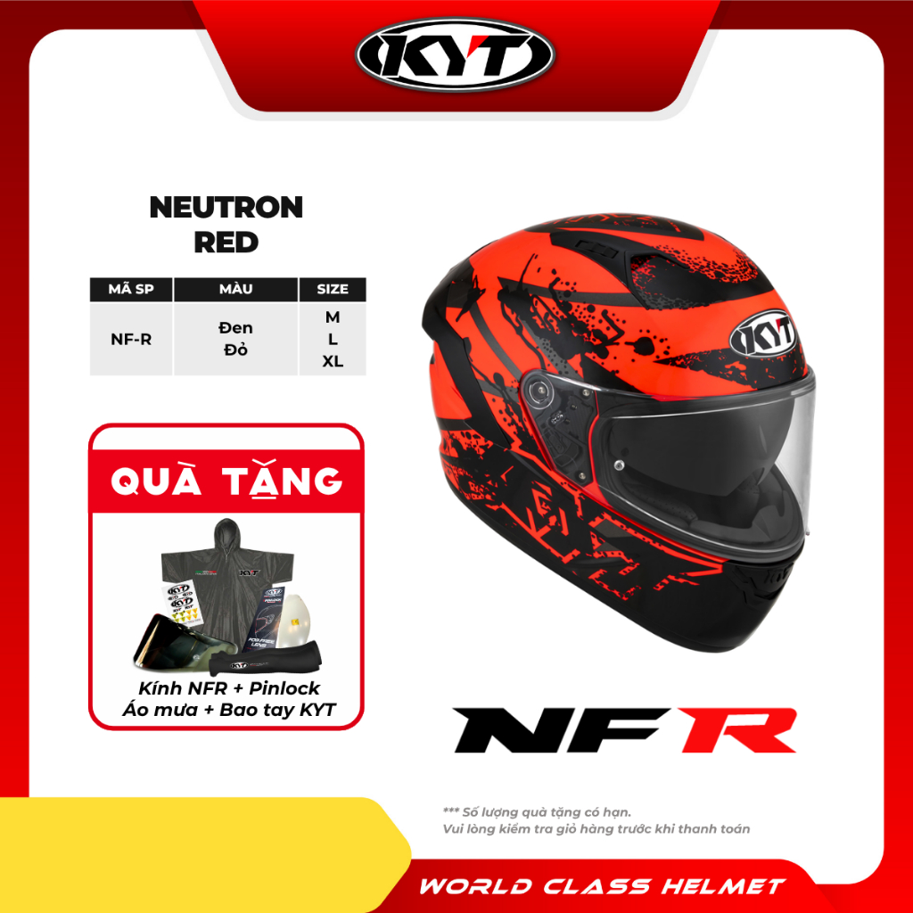 KYT - Mũ Bảo Hiểm Fullface - NFR NEUTRON RED
