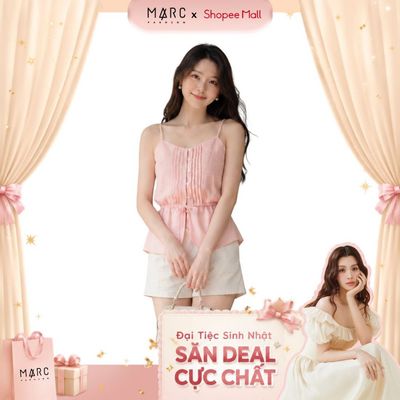 MARC FASHION_Áo kiểu hai dây linen rút_CBAK042626