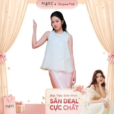 MARC FASHION_Áo kiểu voan cổ phối nơ_CBAK042617