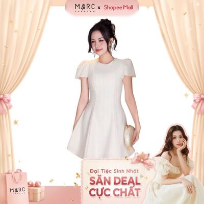 MARC FASHION Đầm Kiểu Nữ Tweed Ngắn Xoè - CBDN112507