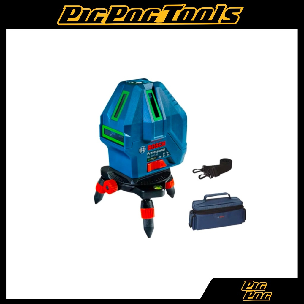 Flagship - Máy cân bằng - Cân mực laser tia xanh Bosch GLL 50-15 XG 5 tia 3D ổn định tự động