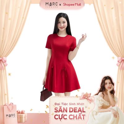MARC FASHION Đầm Kiểu Nữ Xoè Phối Dây Nơ - CBDN122533