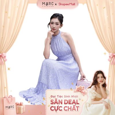 MARC FASHION Đầm Cổ Yếm Nhún 2 Tầng - FADD102510