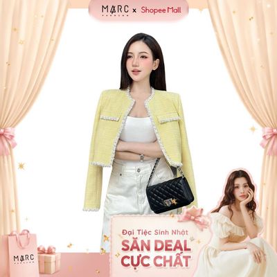 MARC FASHION Áo Khoác Dạ Tweed Phối Viền - CBJK122537