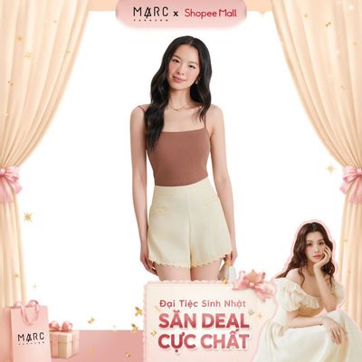 MARC FASHION _Quần short 2 túi trước phối ren hoa_FASH031925