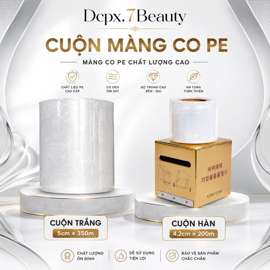 Cuộn Màng PE 5cm x 350m –Cuộn Màng PE 4.2cm x 200m Bọc Máy Nail,Mi, Phun Xăm, Đóng Gói –Mua Nhiều Giá Tốt | Dcpx.7Beauty