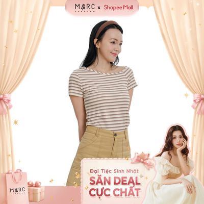 MARC FASHION Áo Thun Sọc Viền Cổ - CBAT102529