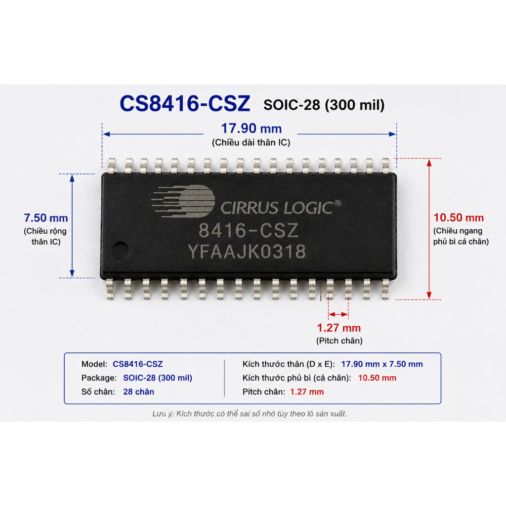 IC  CS8416-CZZR IC thu âm thanh kỹ thuật số 192kHz TSSOP-28