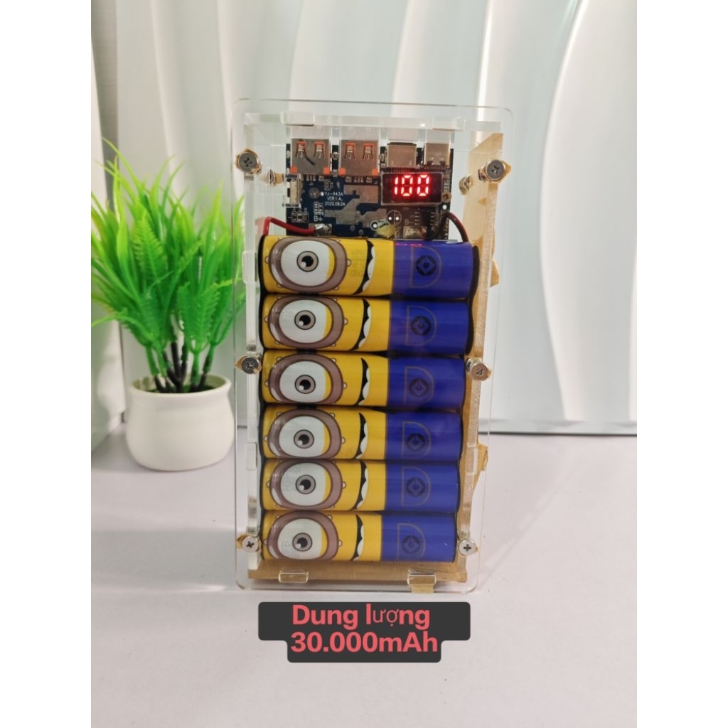 Sạc dự phòng mica trong suốt dung lượng 25000mAh
