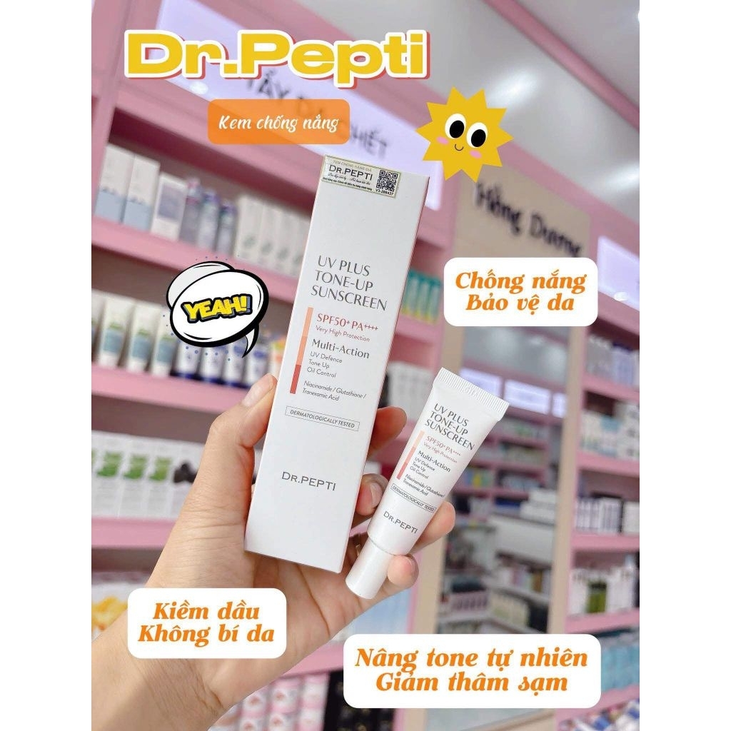Kem chống nắng DR PEPTI bảo vệ da 50ml & 8ml