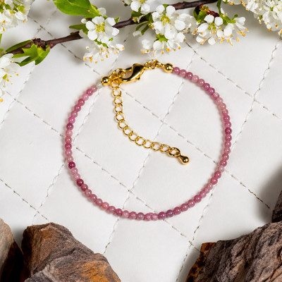 Vòng Tay Tourmaline Hồng Nhỏ 3ly Lắc Tay Đá Phong Thủy Xinh Xắn - Ngọc Trai Trường Thịnh