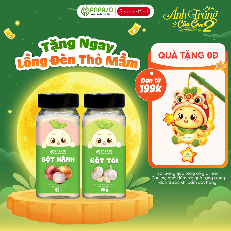 Bột Gia Vị Ăn Dặm Cho Bé Anpaso -  Gia vị nấu ăn bột hành, bột tỏi, bột sả, bột gừng, bột nghệ