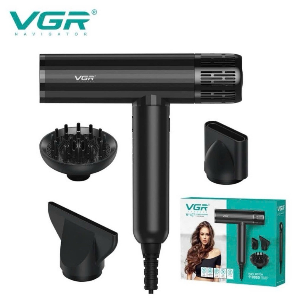 Máy Sấy Tóc Chuẩn Salon VGR V-427 -1900W Ion Âm Cao Cấp Kiểu Dáng JRL Cho Barbershop