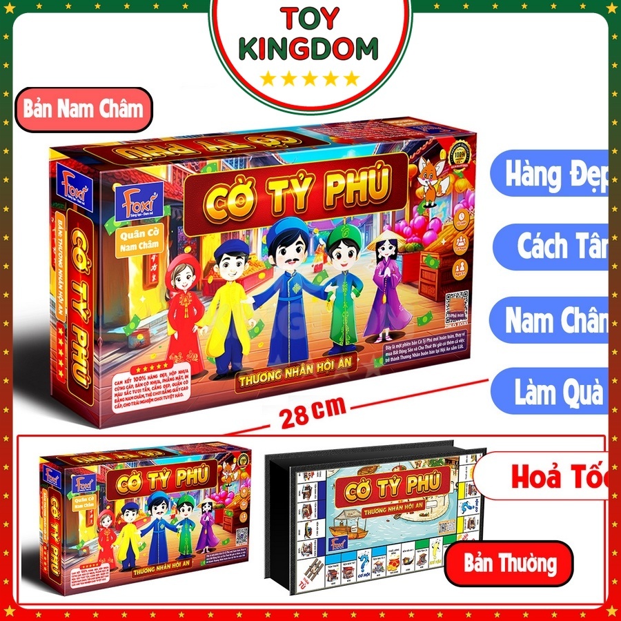 [Foxi] Cờ Tỷ Phú Nam Châm Thương Nhân Hội An Foxi Size Lớn Cờ Tỉ Phú Đồ Chơi Trí Tuệ Trẻ Em