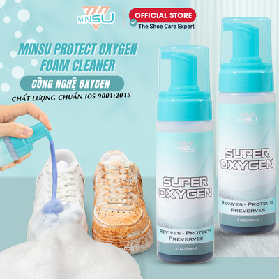 Chai Vệ Sinh Giày Super OXYGEN MINSU M6855 Foam Cleaner Giặt Khô Siêu Tốc Bảo Vệ Giày Khỏi Bị Ố Vàng, Phai Màu